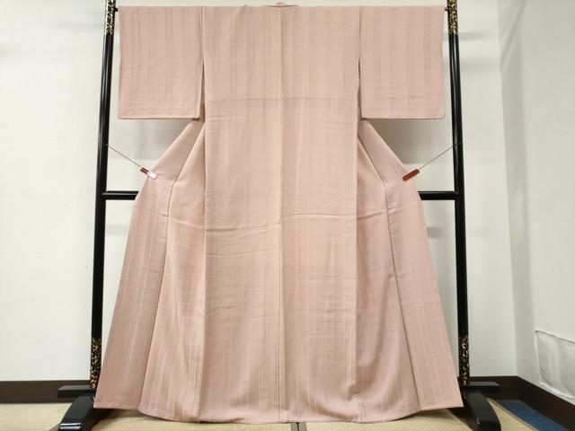 平和屋着物●上質な色無地 花唐草間道地紋 虹色 正絹 逸品 CABE2668yc