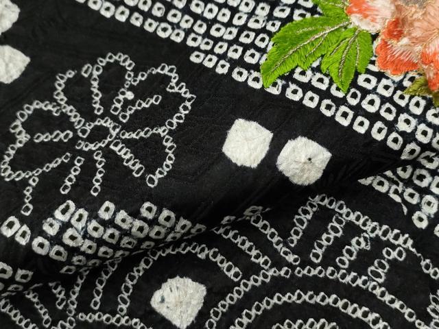 平和屋着物●豪華振袖 駒刺繍 絞り 鬘帯御所車吉祥花文 金彩 正絹 逸品 CABE2678yc