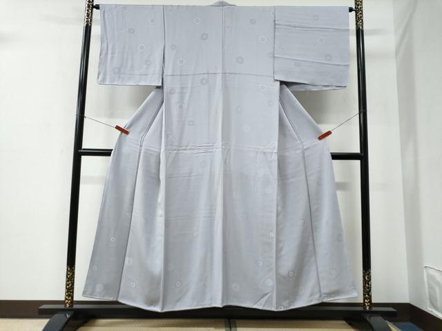 平和屋着物●上質な色無地 本手会の光明 十六菊の章 牡丹鼠色 反端付き 正絹 逸品 未使用 CABE2685yc