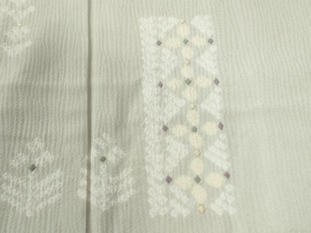 平和屋着物●訪問着 絞り 刺繍 短冊草花文 三越扱い 正絹 逸品 CABE2706yc