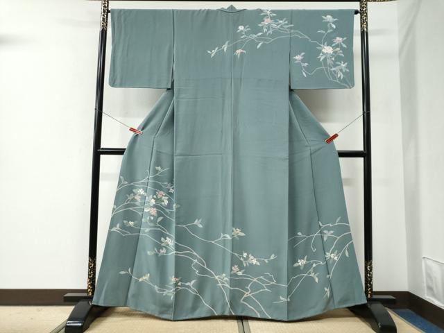 平和屋着物●訪問着 友禅 南天文 正絹 逸品 CABE2771yc