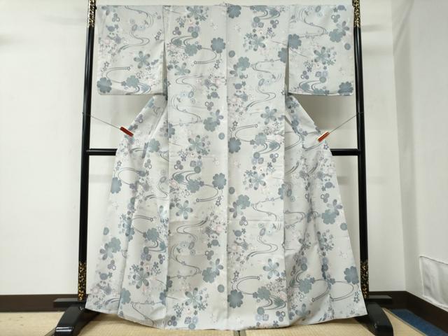平和屋着物●小紋 吉祥草花文 洗える着物 CABE2789yc