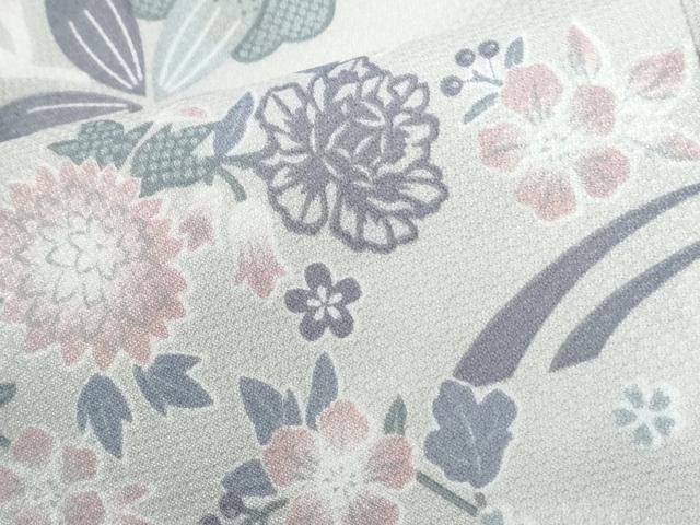 平和屋着物●小紋 吉祥草花文 洗える着物 CABE2789yc