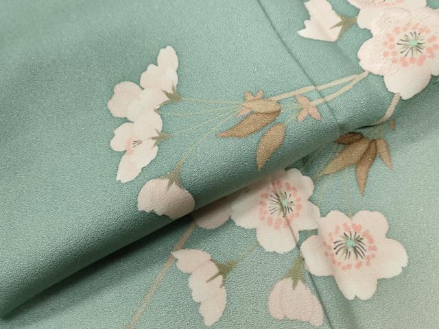 平和屋着物●訪問着 刺繍 遠山枝桜文 暈し染め 正絹 逸品 CABE2803yc