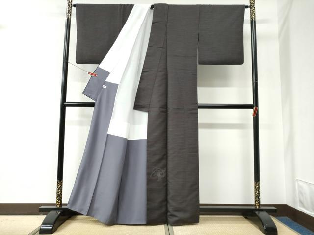 平和屋着物●色留訪問着 紬地 枝花文 正絹 逸品 CABE2816yc
