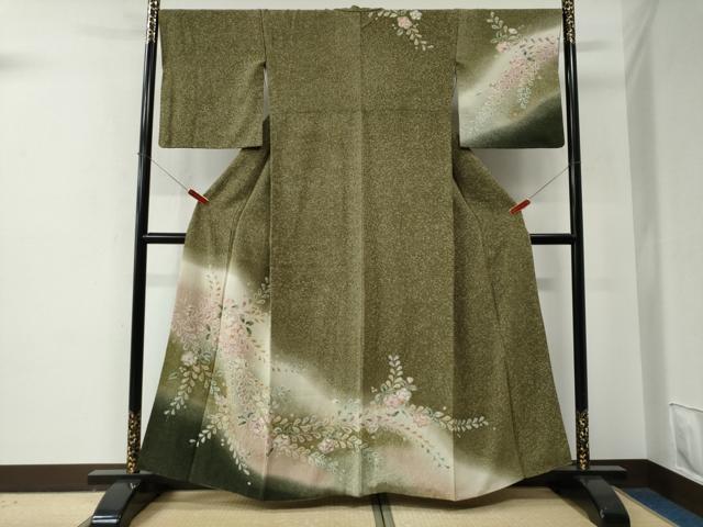 平和屋着物●訪問着　辻が花　絞り　暈し染め　正絹　逸品　CABE2843yc 平和屋着物○訪問着 作家物 孝美 辻が花 舞花文 正絹 逸品 AABF3610ck