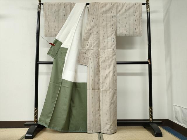 平和屋着物●ぜんまい紬 吉祥間道 正絹 逸品 CABE2845yc