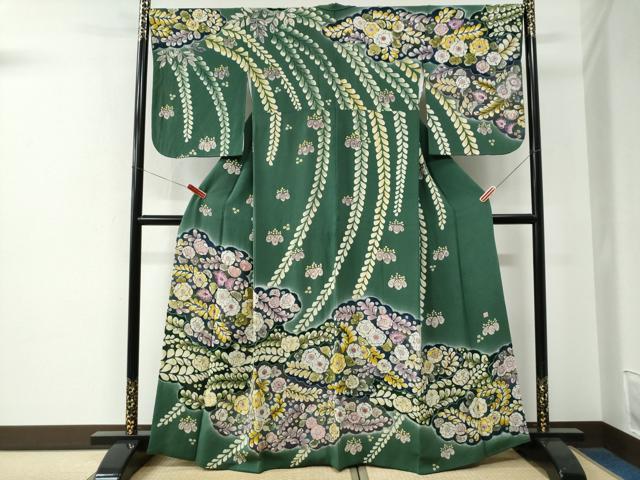 平和屋着物●訪問着 作家物 辻が花 鬼しぼ縮緬 正絹 逸品 CABE2876yc
