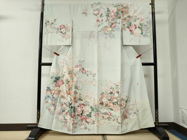 平和屋着物●訪問着 友禅 作家物 牡丹花文 正絹 逸品 CABE2887yc
