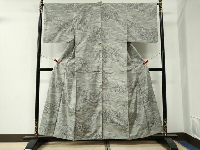 平和屋着物●都喜ヱ門 本場大島紬 7マルキ 総絣 樹林風景文 藤絹織物謹製 正絹 逸品 CABE2920yc