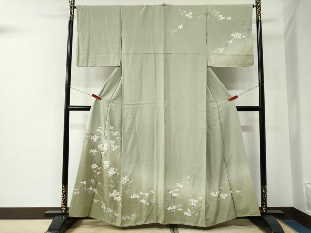 平和屋着物●訪問着 友禅 枝花文 暈し染め 正絹 逸品 CABE2931yc