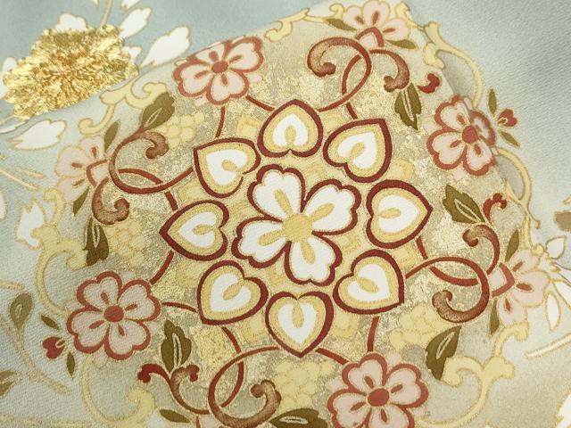 平和屋着物●豪華色留袖 駒刺繍 更紗花唐草文 暈し染め 金彩 正絹 逸品 CABE2956yc