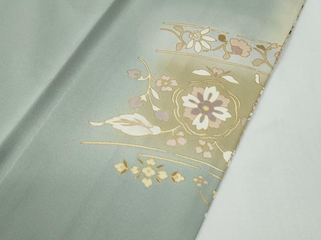 平和屋着物●豪華色留袖 駒刺繍 更紗花唐草文 暈し染め 金彩 正絹 逸品 CABE2956yc