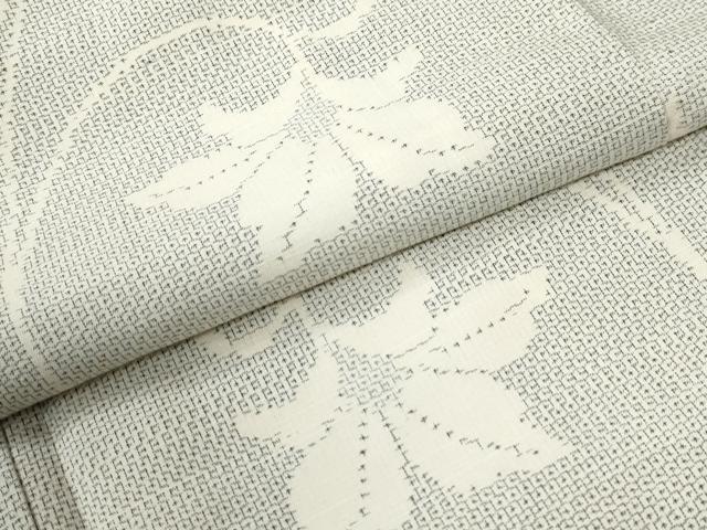 平和屋着物●本場真綿結城紬 100亀甲 花唐草文 証紙付き 正絹 逸品 CABE3033yc