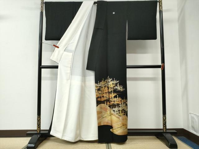 平和屋着物●金彩友禅 卓越技能者・名工・和田光正 黒留袖 浜松文 金彩 正絹 逸品 CABE3043yc