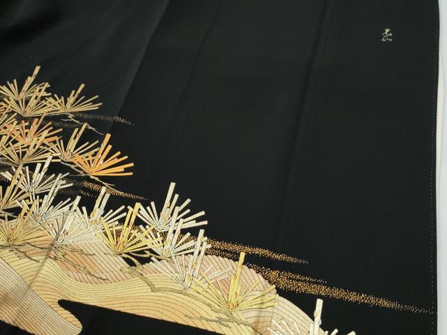 平和屋着物●金彩友禅 卓越技能者・名工・和田光正 黒留袖 浜松文 金彩 正絹 逸品 CABE3043yc