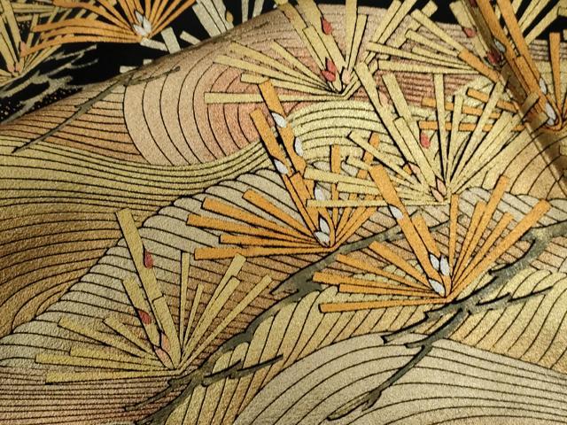 平和屋着物●金彩友禅 卓越技能者・名工・和田光正 黒留袖 浜松文 金彩 正絹 逸品 CABE3043yc