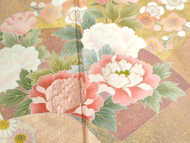 平和屋着物●京友禅の第一人者 松井青々 色留袖 駒刺繍 地紙草花文 暈し染め 金彩 正絹 逸品 CABE3052yc