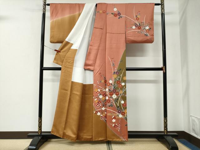 平和屋着物●訪問着 霞吉祥枝花文 正絹 逸品 CABE3080yc