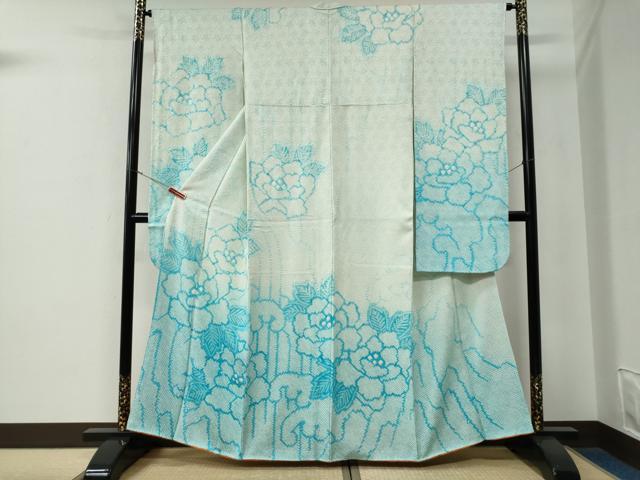 平和屋着物●豪華振袖 総絞り 立波牡丹 暈し染め 正絹 逸品 CABE3087yc