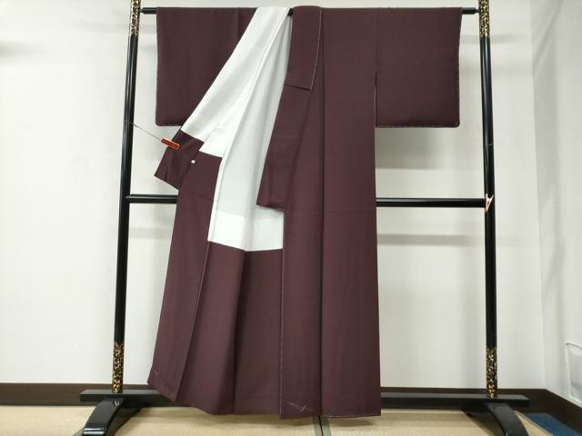 平和屋着物●上質な色無地 黒鳶色 正絹 逸品 未使用 CABE3105yc