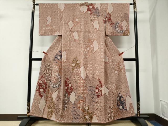 平和屋着物●訪問着 総絞り 吉祥花文 正絹 逸品 CABE3121yc