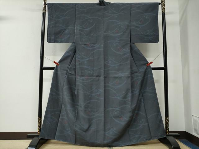 平和屋着物●結城紬 80亀甲 飛び亀甲柄 露芝文 正絹 逸品 未使用 CABE3163yc