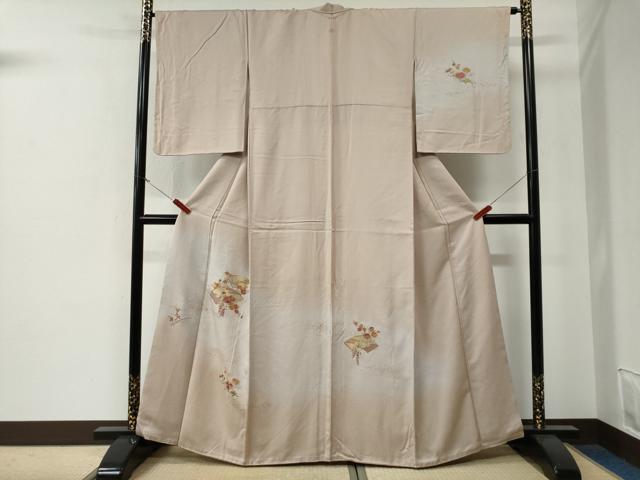 平和屋着物●中国三大刺繍 スワトウ刺繍 総刺繍 訪問着 駒刺繍 地紙草花文 暈し染め 金彩 正絹 逸品 CABE3180yc