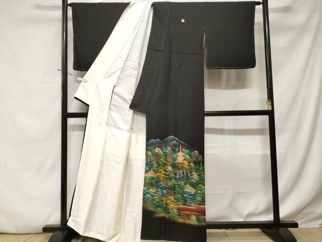 平和屋着物■豪華黒留袖 作家物 風景文 暈し染め 金彩 正絹 逸品 CABE3202ev