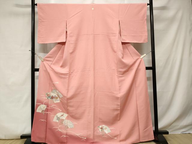 平和屋着物■豪華色留袖 芝草扇面鴛鴦文 暈し染め 金彩 正絹 逸品 CABE3209ev