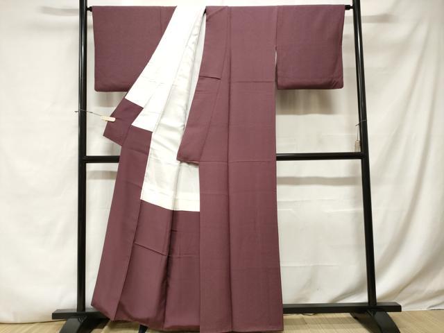 平和屋着物■上質な色無地 霞文 似せ紫色 正絹 逸品 CABE3242ev