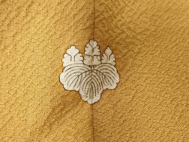 平和屋着物■上質な色無地 作家物 風景地紋 芥子色 正絹 逸品 CABE3247ev