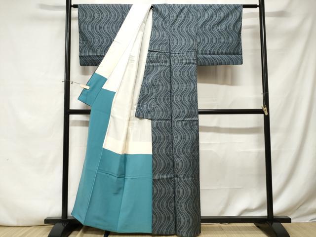 平和屋着物■本場大島紬 7マルキ 流水文 正絹 逸品 CABE3255ev