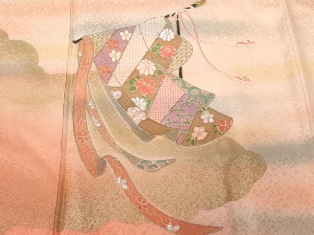 平和屋着物■中国三大刺繍 スワトウ刺繍 総刺繍 訪問着 駒刺繍 誰が袖花文 暈し染め 金彩 正絹 逸品 CABE3267ev