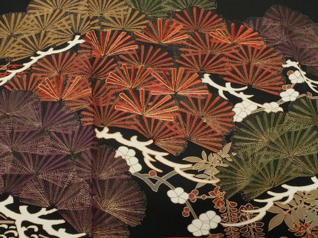 平和屋着物■豪華黒留袖 駒刺繍 立波枝松梅文 藤花房 金彩 正絹 逸品 CABE3285ev