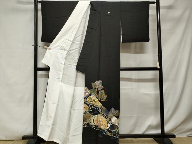 平和屋着物■豪華黒留袖 作家物 刺繍 松竹梅 枝松葉文 暈し染め 金彩 正絹 逸品 CABE3289ev