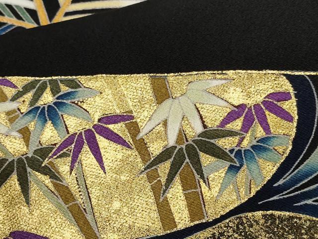 平和屋着物■豪華黒留袖 作家物 刺繍 松竹梅 枝松葉文 暈し染め 金彩 正絹 逸品 CABE3289ev