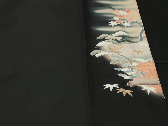 平和屋着物■豪華黒留袖 作家物 駒刺繍 御所解文 暈し染め 金通し地 正絹 逸品 CABE3301ev