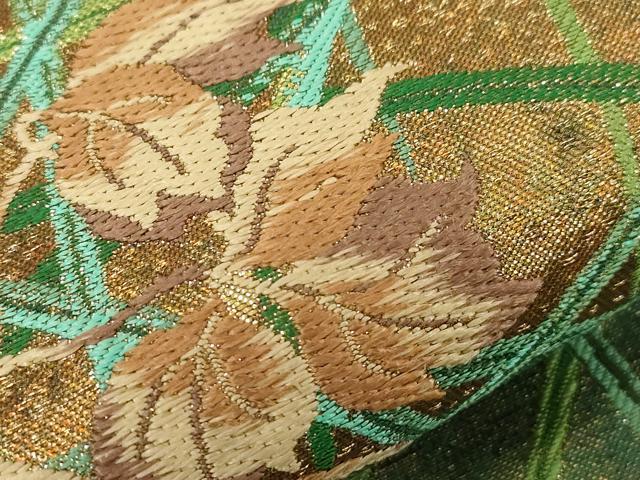 平和屋着物●西陣 川島織物 六通柄 本袋帯 唐草文 金糸 引箔 正絹 逸品 CABE3602dy