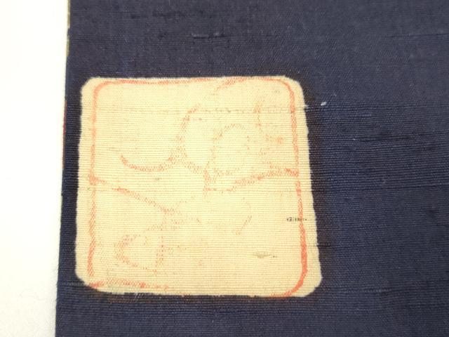 平和屋着物●全通柄九寸名古屋帯 作家物 紬地 更紗花鳥文 金彩 正絹 逸品 未使用 CABE3676dy