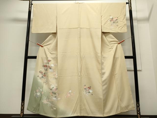 平和屋着物■訪問着 流水草花文 暈し染め 金彩 正絹 逸品 CABE4006ou