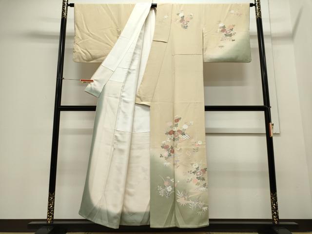 平和屋着物■訪問着 流水草花文 暈し染め 金彩 正絹 逸品 CABE4006ou