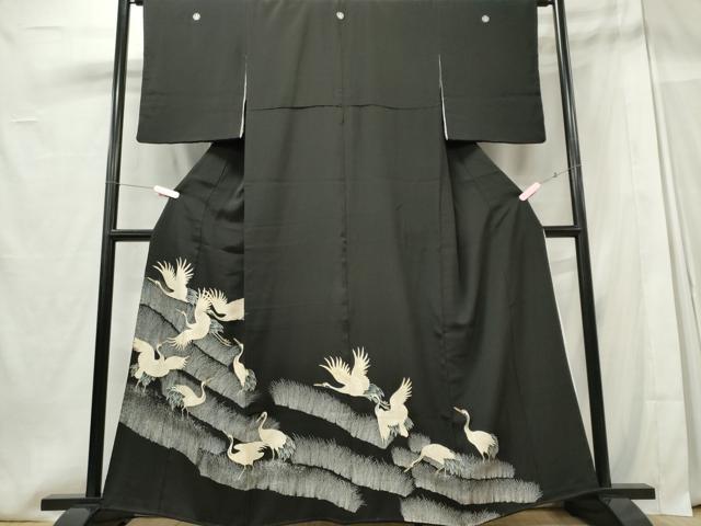 平和屋着物■豪華黒留袖 飛鶴芒文 正絹 逸品 CABE4019ou