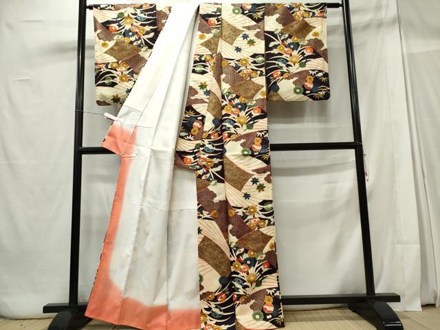平和屋着物■上質な小紋 吉祥草花文 金彩 正絹 逸品 CABE4024ou