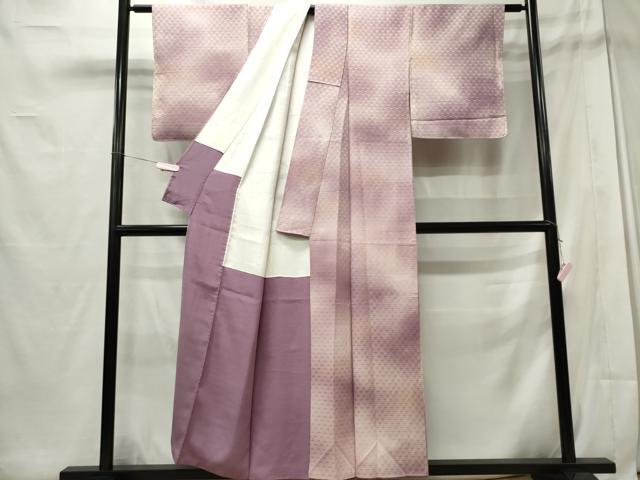 平和屋着物■上質な小紋 霞文 扇面地紋 暈し染め 正絹 逸品 CABE4035ou