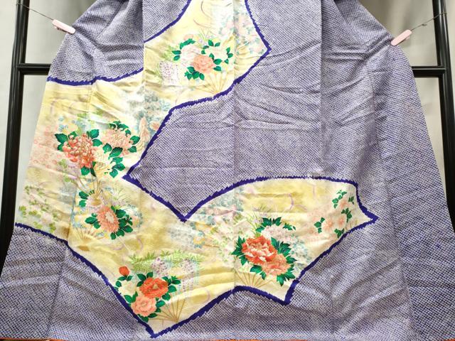 平和屋着物■訪問着 駒刺繍 絞り 扇面花文 正絹 逸品 CABE4040ou