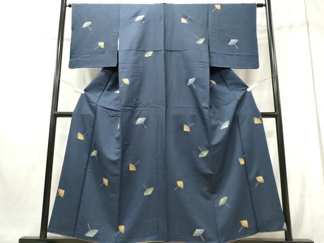 平和屋着物■上質な小紋 傘 金彩 正絹 逸品 CABE4047ou