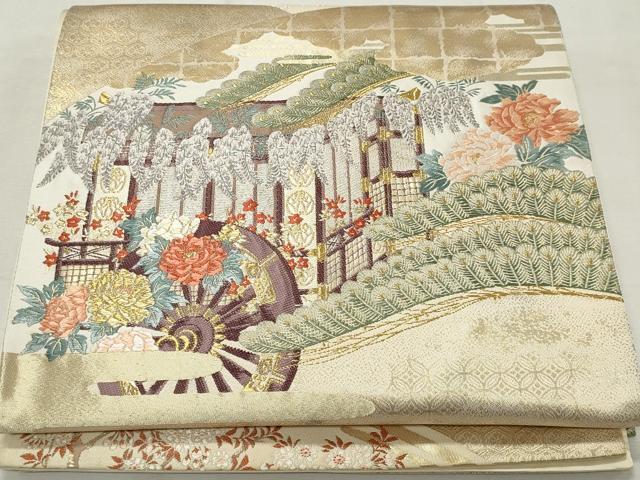 平和屋着物◎六通柄袋帯 古都祭礼文 金糸 正絹 逸品 CABE4159ou
