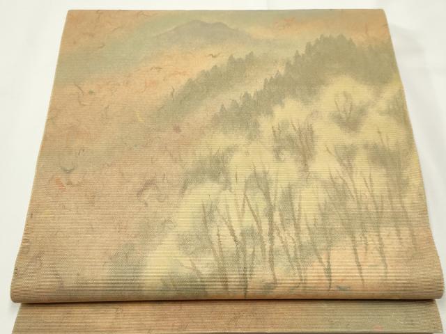 平和屋着物◎紙芸創作者・横山優 和紙 六通柄袋帯 作家物 風景文 正絹 逸品 CABE4178ou