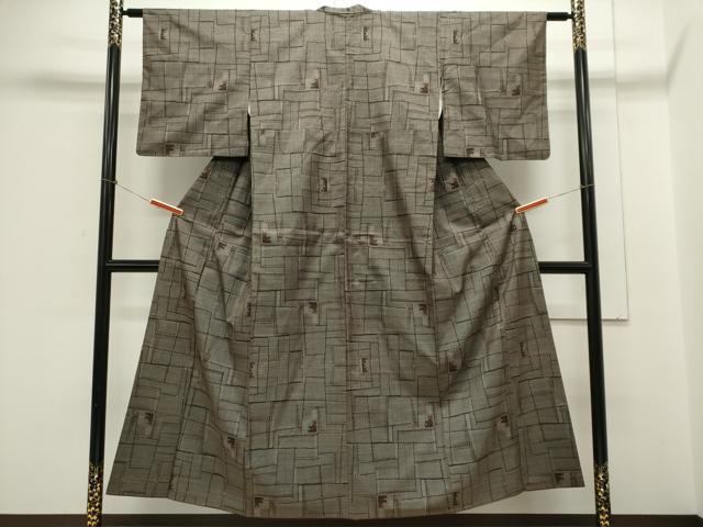 平和屋着物■本場大島紬 7マルキ 色紙重ね文 正絹 逸品 CABE4246ou